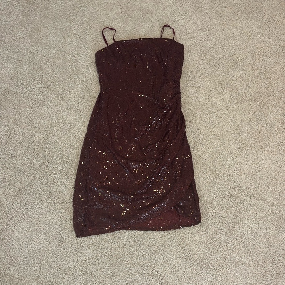 Burgundy mini dress